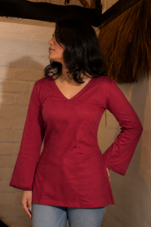 Surkh Bell sleeve Kurti
